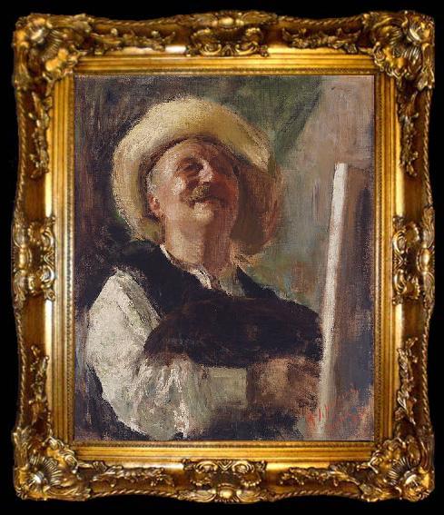 framed  Antonio Mancini Self portrait, ta009-2
